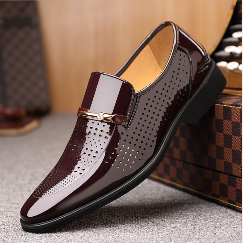 Herren Slip-On Loafers Elegantes Leder Braun