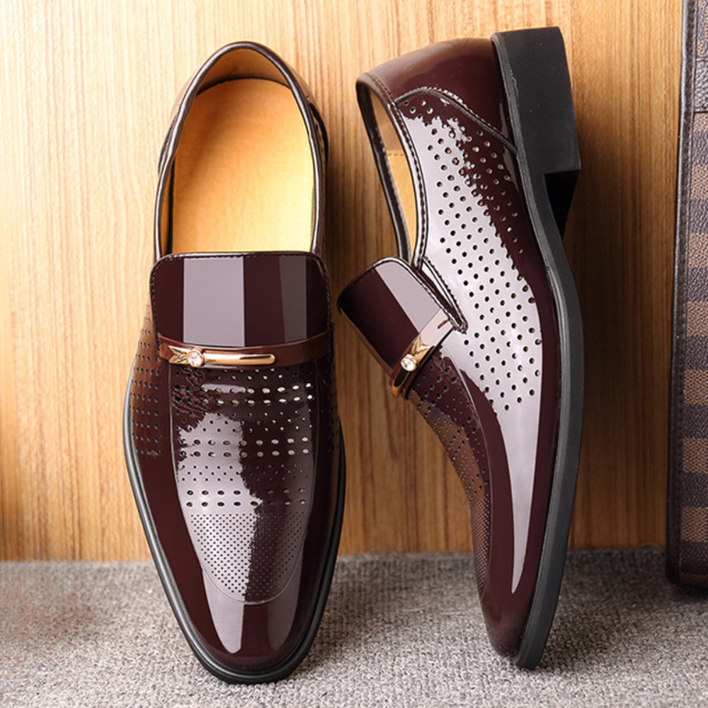 Herren Slip-On Loafers Elegantes Leder Braun