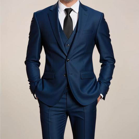 Herren Slim Fit Anzug 3-teilig Schwarz - Eveloria