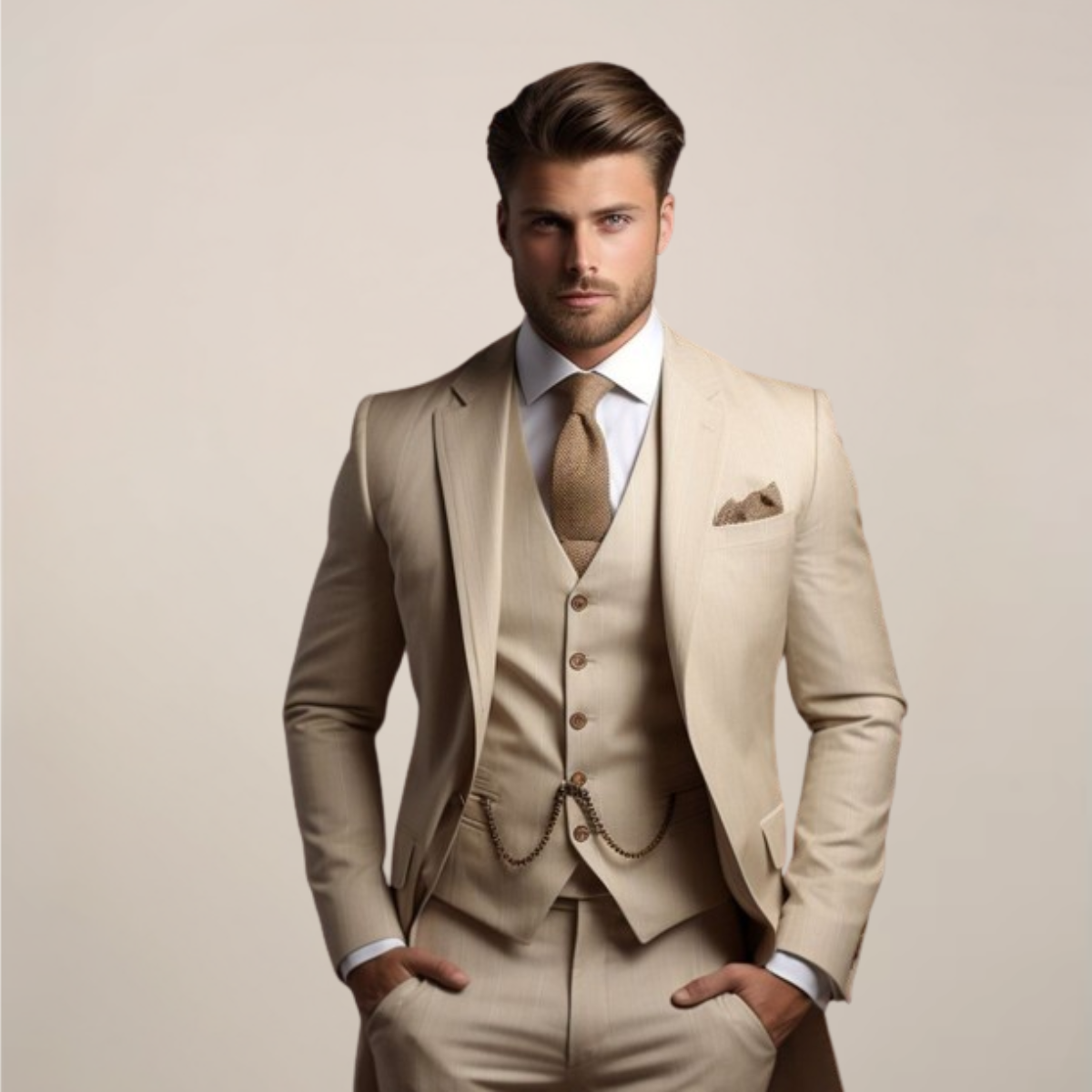 Herren Drei-Teile-Anzug Frühjahr Formal