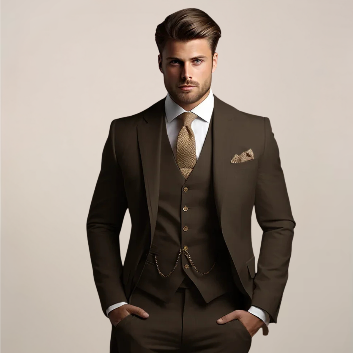 Herren Drei-Teile-Anzug Frühjahr Formal