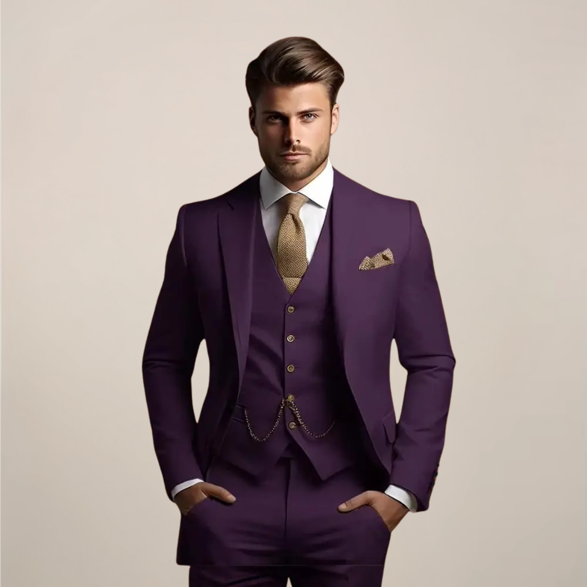 Herren Drei-Teile-Anzug Frühjahr Formal