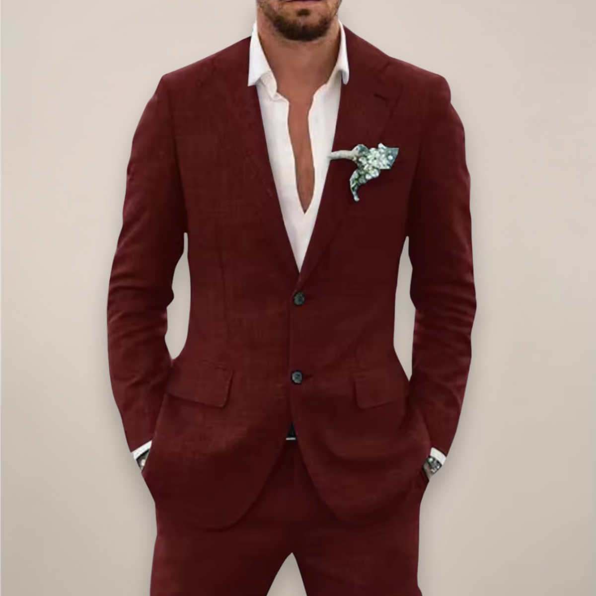 Herren Slim-Fit Anzug Set Frühjahr