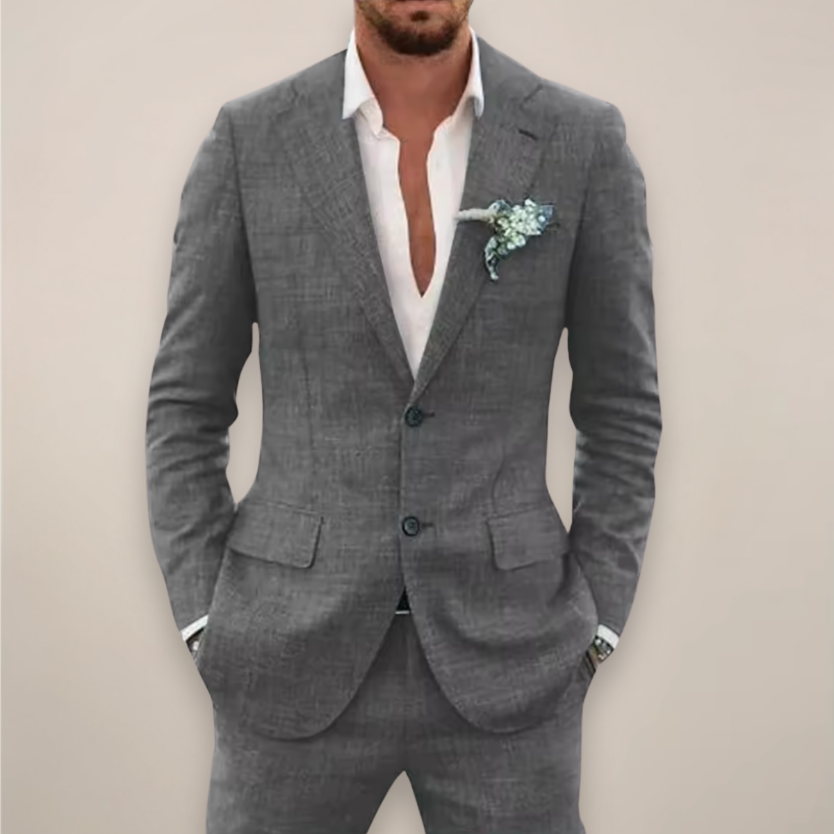 Herren Slim-Fit Anzug Set Frühjahr