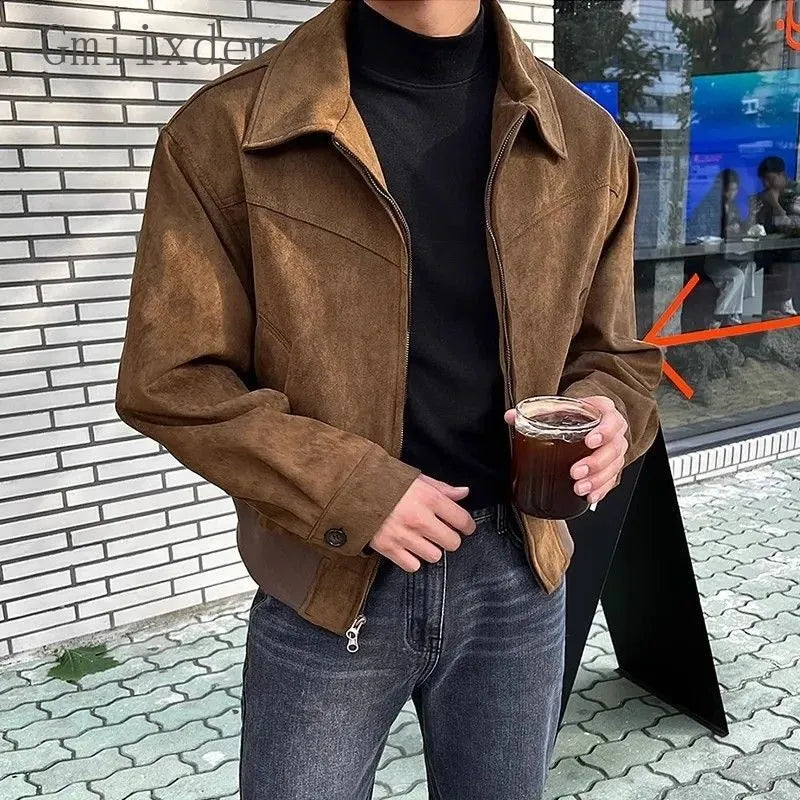 Herren Vintage Zip Jacke Lässig