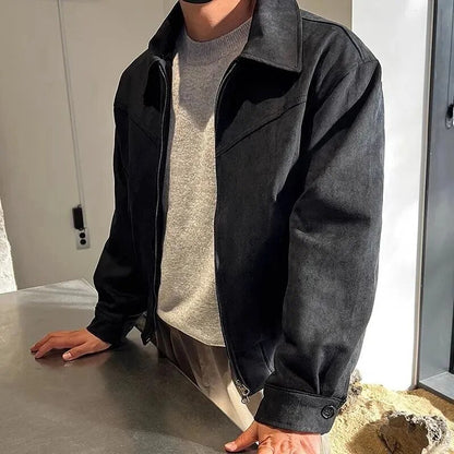 Herren Vintage Zip Jacke Lässig