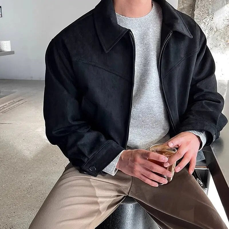 Herren Vintage Zip Jacke Lässig