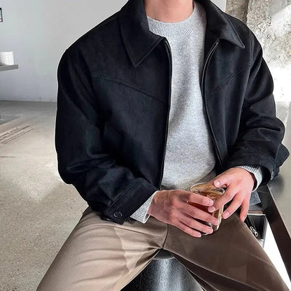 Herren Vintage Zip Jacke Lässig