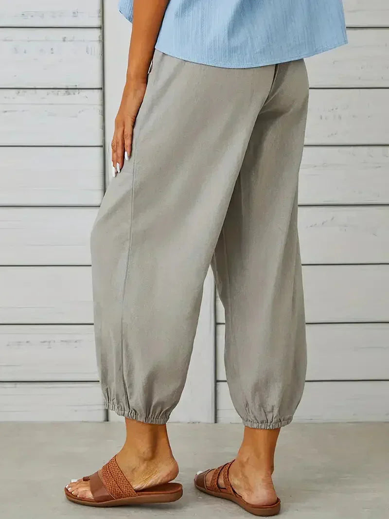 Damen Freizeit-Hose Elastischer Bund Kordelzug