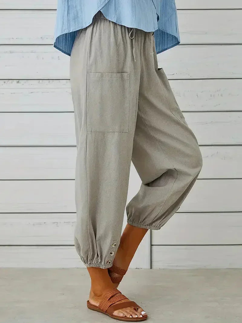 Damen Freizeit-Hose Elastischer Bund Kordelzug