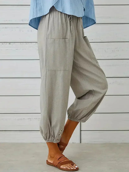 Damen Freizeit-Hose Elastischer Bund Kordelzug