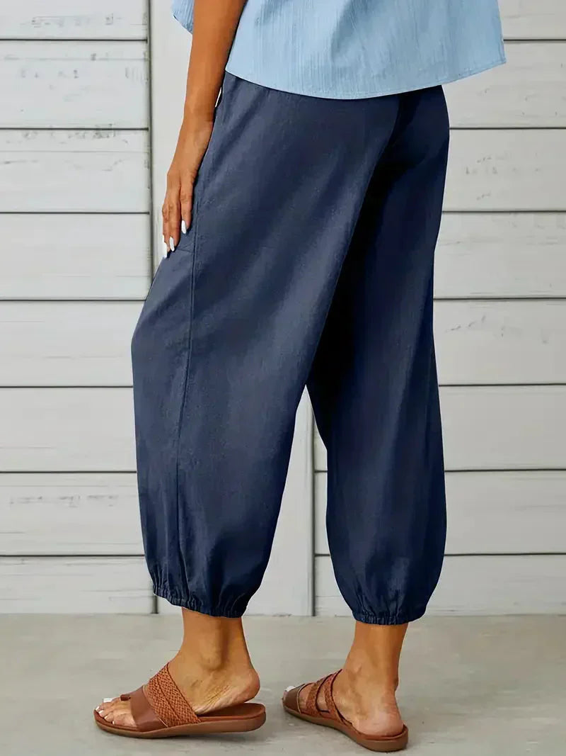 Damen Freizeit-Hose Elastischer Bund Kordelzug