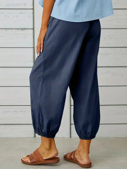 Damen Freizeit-Hose Elastischer Bund Kordelzug
