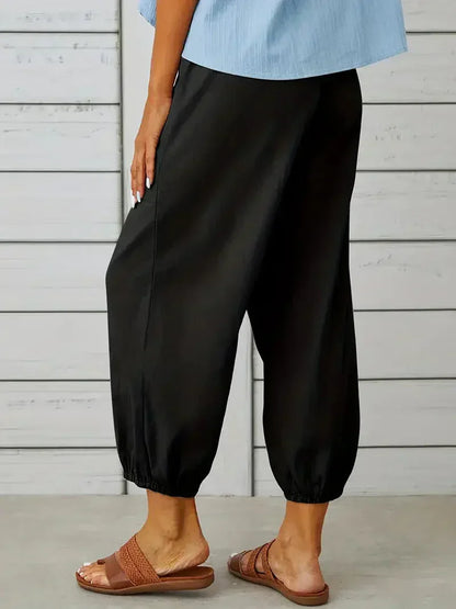 Damen Freizeit-Hose Elastischer Bund Kordelzug