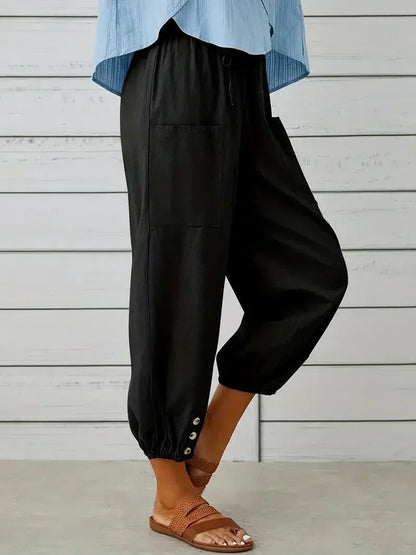 Damen Freizeit-Hose Elastischer Bund Kordelzug