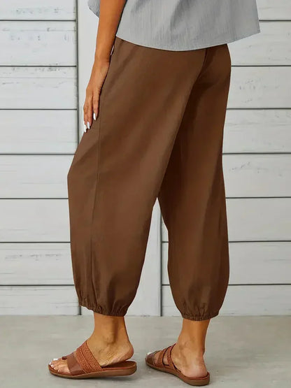 Damen Freizeit-Hose Elastischer Bund Kordelzug