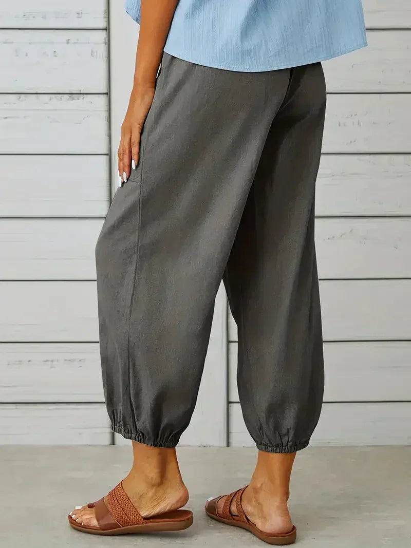 Damen Freizeit-Hose Elastischer Bund Kordelzug
