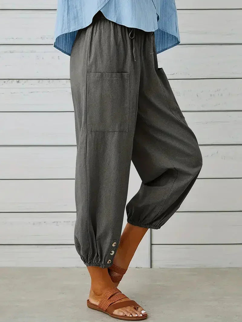 Damen Freizeit-Hose Elastischer Bund Kordelzug