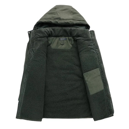 Mit Fleece gefütterte Jacke - Warme Winterjacke mit Kapuze und Taschen für Männer-Chaps Herrenmode