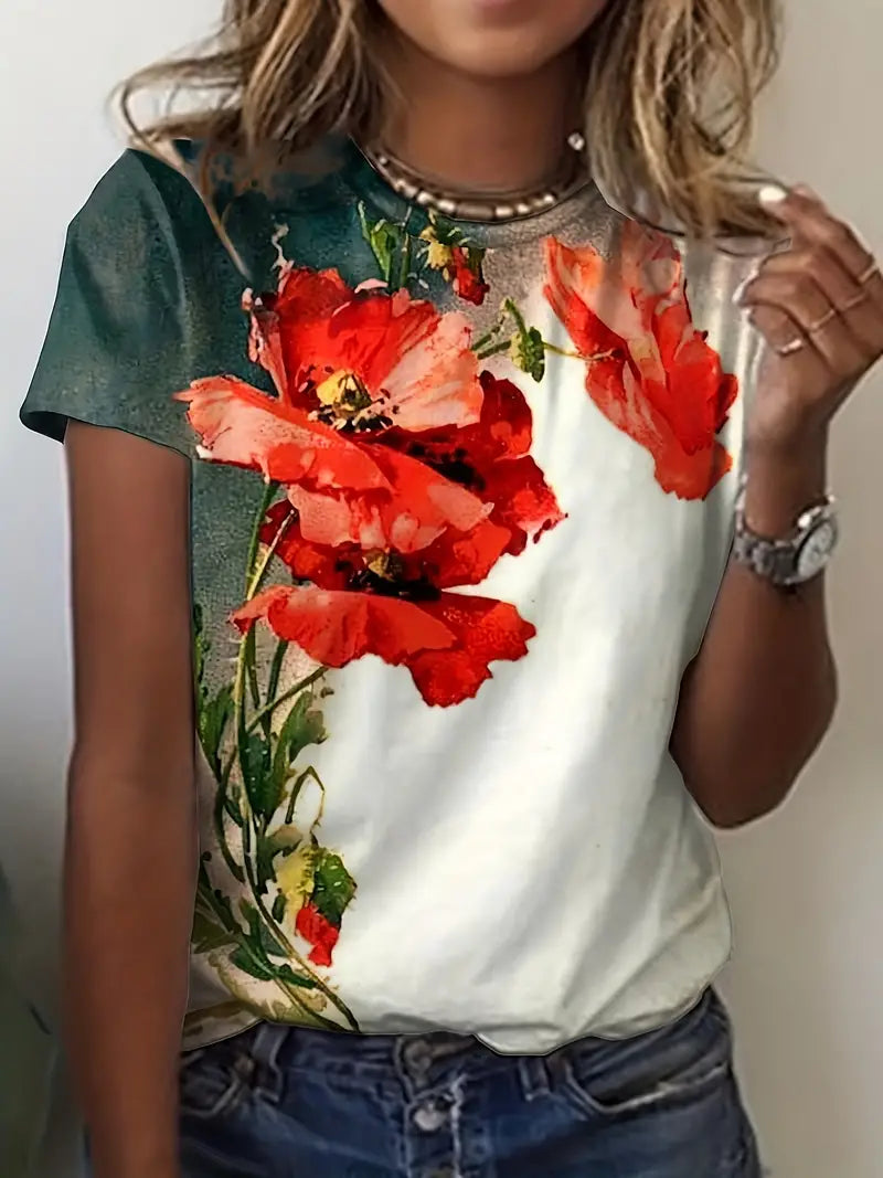 Eveloria Damen T-Shirt Kurzärmelig Rundhalsausschnitt Sommer