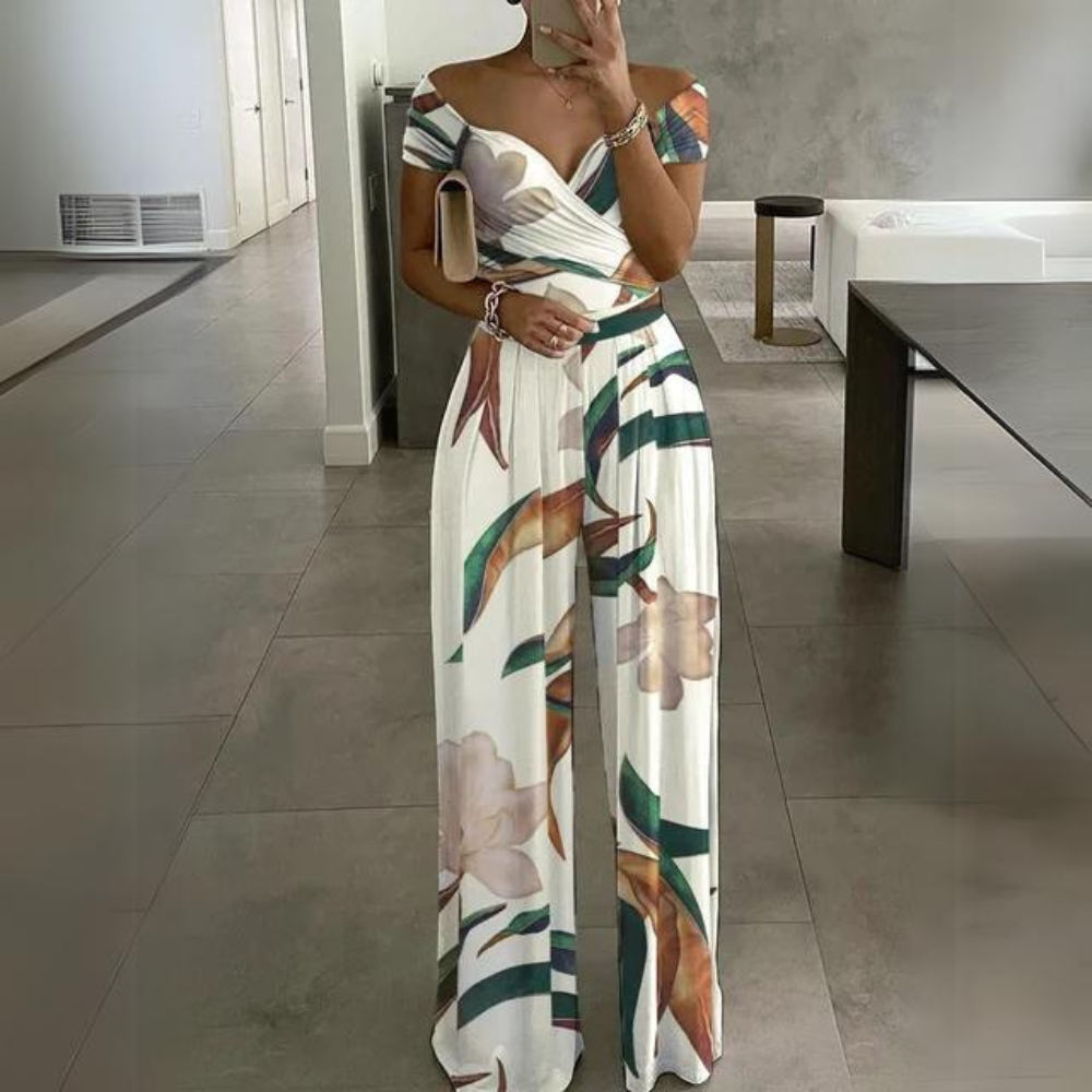 Eveloria Damen Off-Shoulder-Jumpsuit Elegantes Design