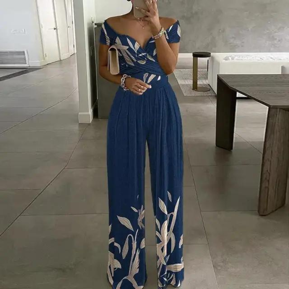 Eveloria Damen Off-Shoulder-Jumpsuit Elegantes Design