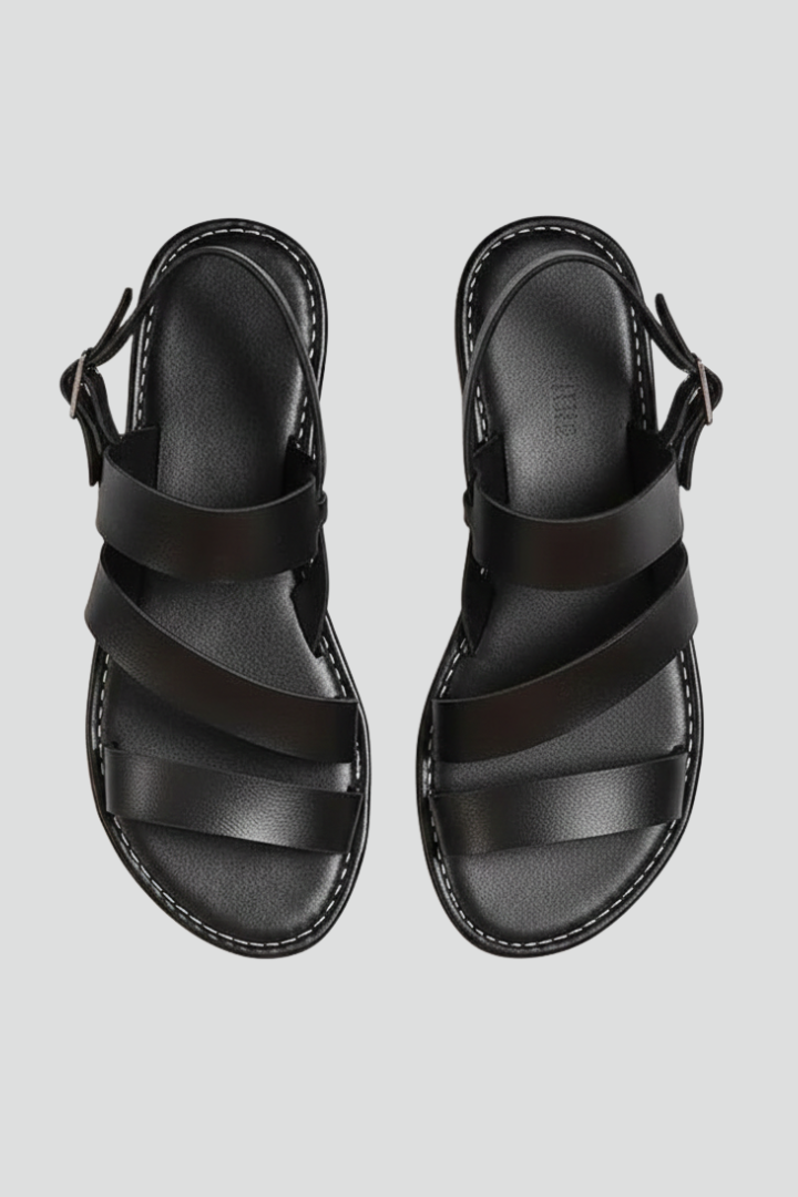 Damen Flache Sandalen Mit Fersenriemen - Eveloria