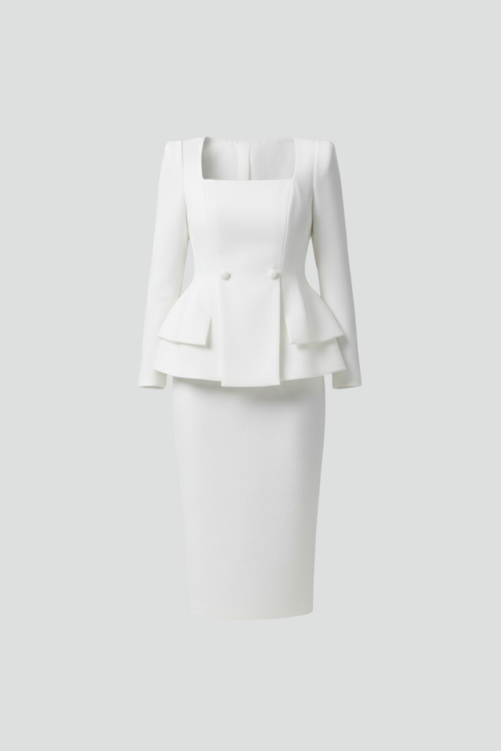 Damen Zweiteiliger Rockanzug Set Modern - Eveloria