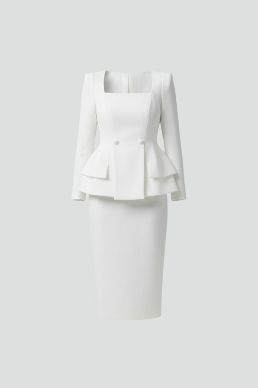 Damen Zweiteiliger Rockanzug Set Modern - Eveloria