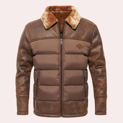 Herren Steppjacke Gepolstert Reverskragen