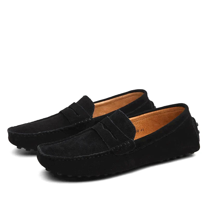 Mokassins | Slip-On | Bequem | Wildleder-Slipper | Herren-Slipper-Schwarz-38-Chaps Herrenmode