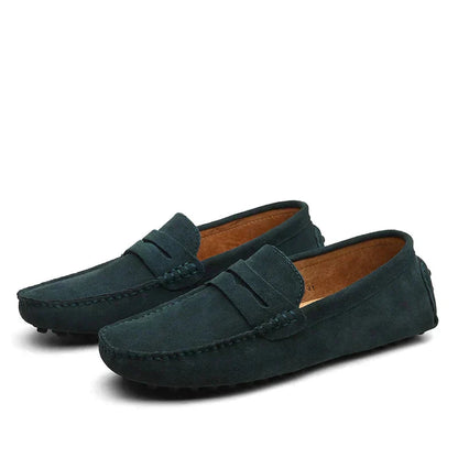 Mokassins | Slip-On | Wildleder | Loafer | Herrenschuhe-Grün-38-Chaps Herrenmode
