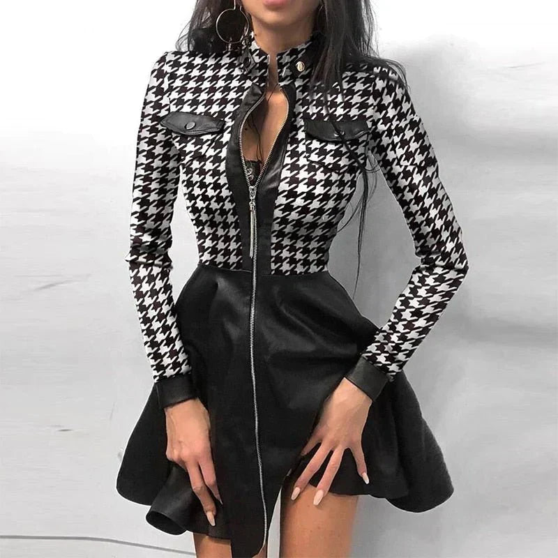 Damenkleid Frontreißverschluss Stylisch