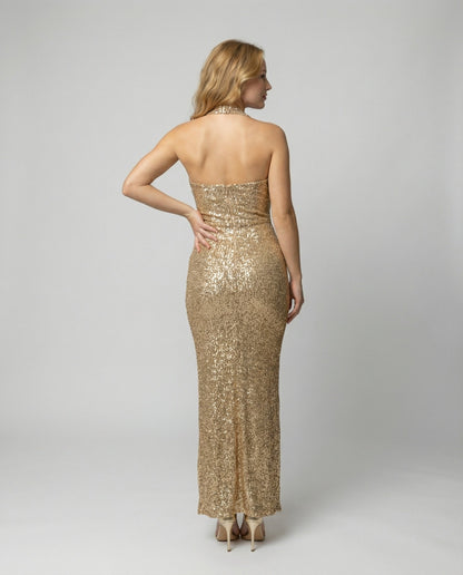 Damenkleid Mit Hohem Schlitz