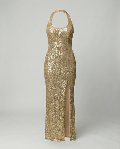 Damenkleid Mit Hohem Schlitz