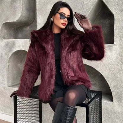 Damen Pelzjacke Warm Stilvolles Design