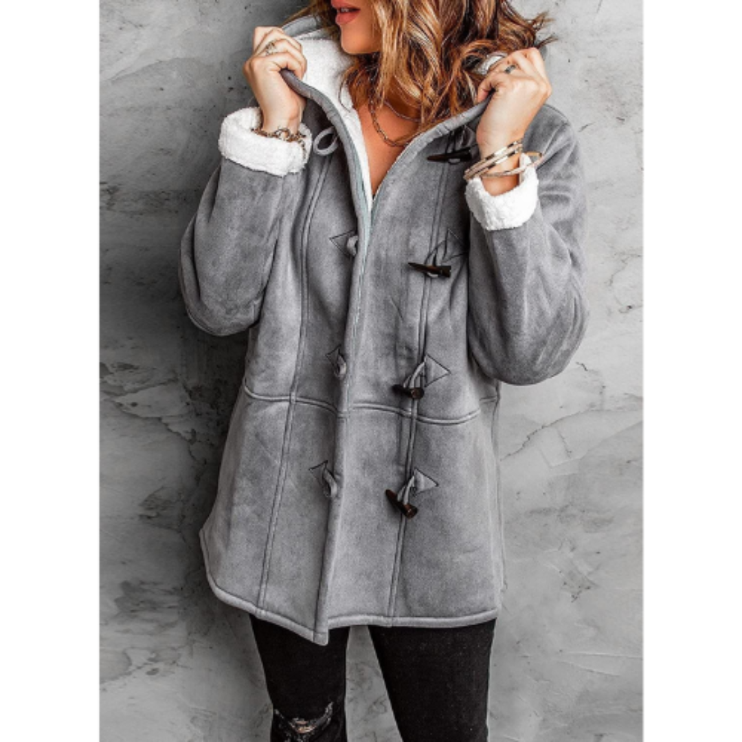 Damen Winterjacke mit Kapuze Fleecefutter Lang