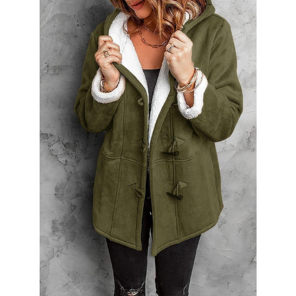 Damen Winterjacke mit Kapuze Fleecefutter Lang