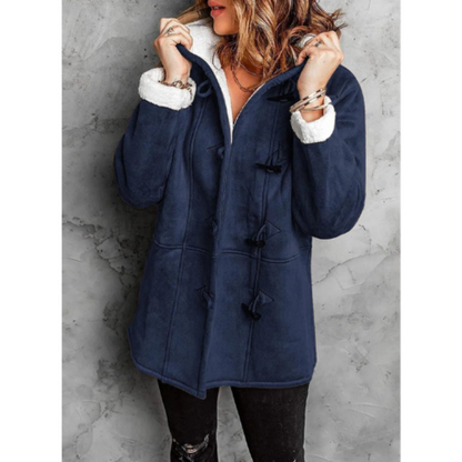 Damen Winterjacke mit Kapuze Fleecefutter Lang