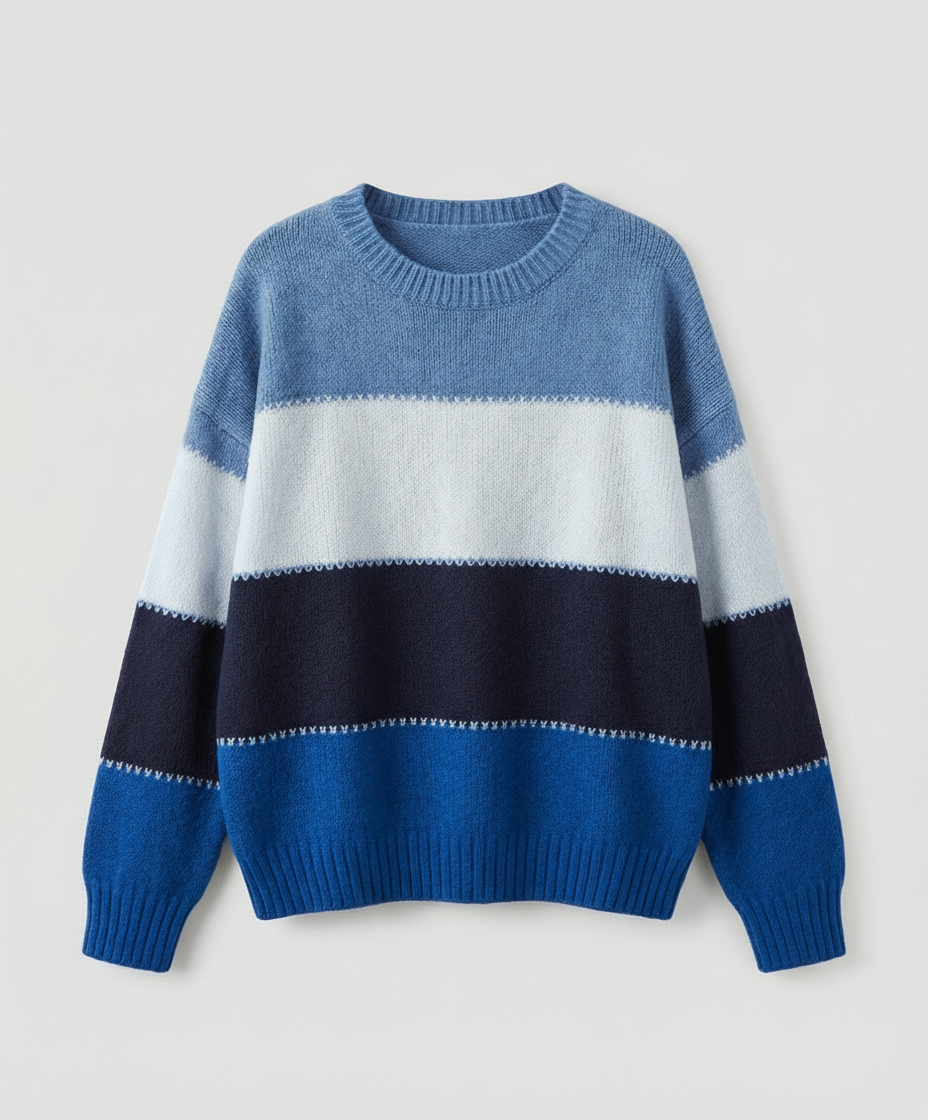 Damen Sweatshirt Gestreift Eveloria