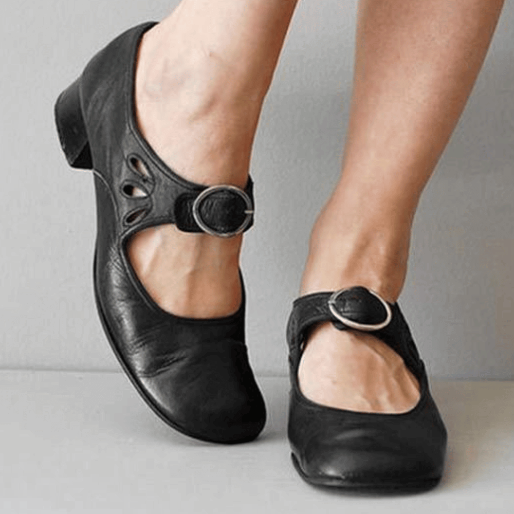 Damen Mary Jane Sandalen Schnallenriemen