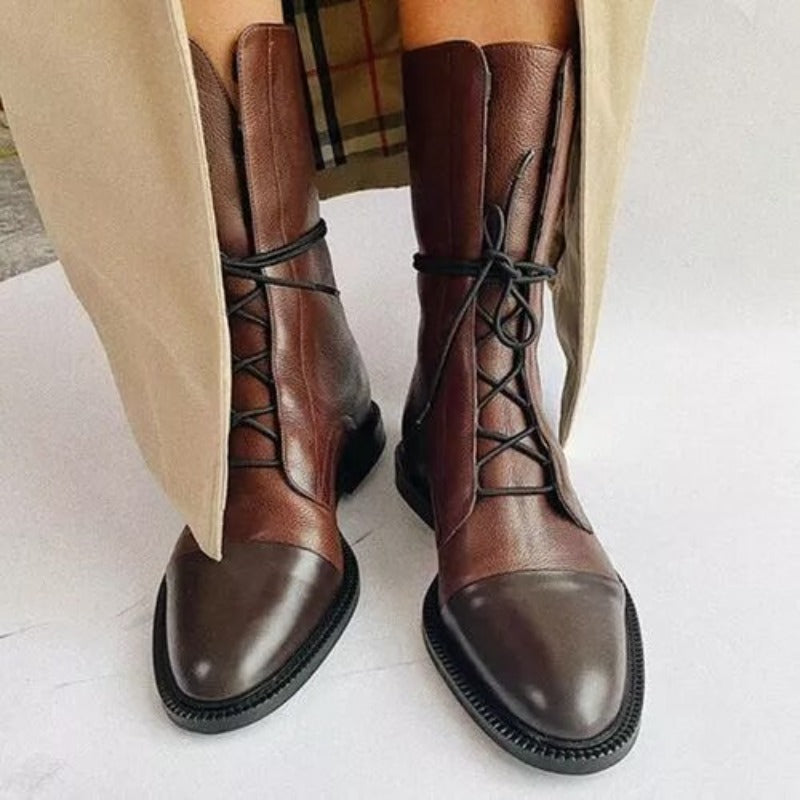 Damen Freizeitschuhe Rundspitze Knöchelhoch