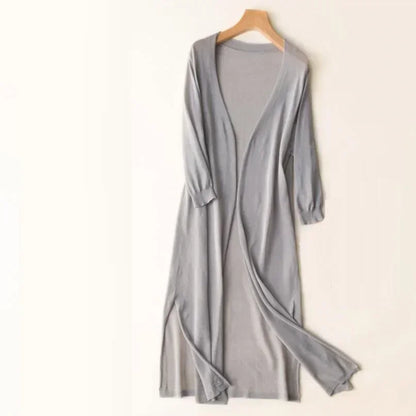 Damen Lange Strickjacke Drapé-Stil Leicht