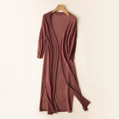 Damen Lange Strickjacke Drapé-Stil Leicht - Eveloria