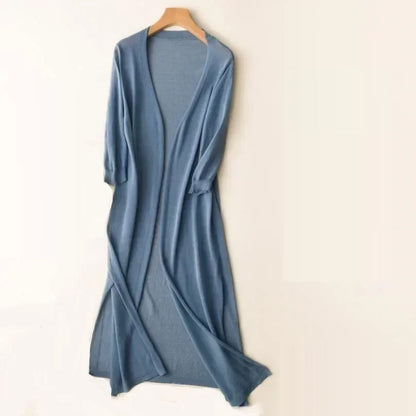 Damen Lange Strickjacke Drapé-Stil Leicht
