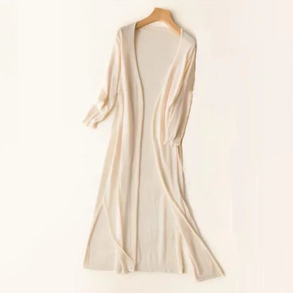 Damen Lange Strickjacke Drapé-Stil Leicht