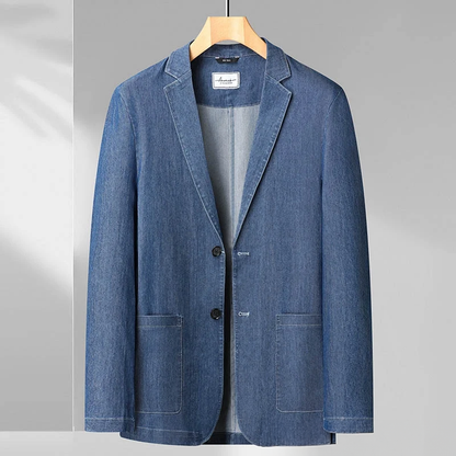 Herren Denim Blazer Modern Slim Fit Blau - Norvielle