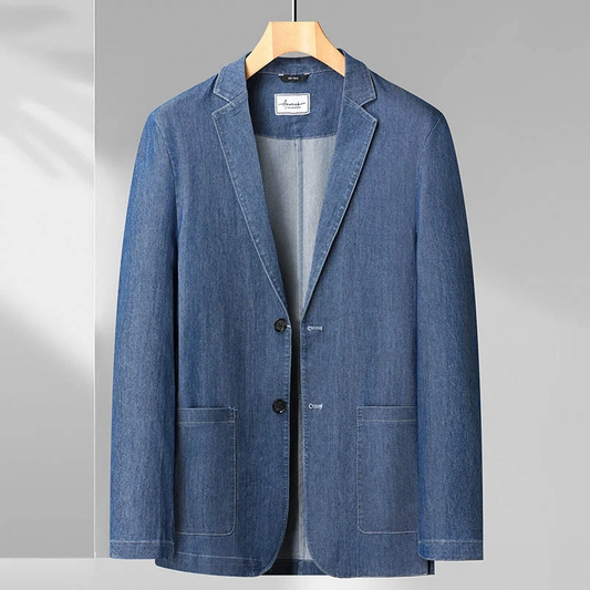 Herren Denim Blazer Modern Slim Fit Blau - Norvielle
