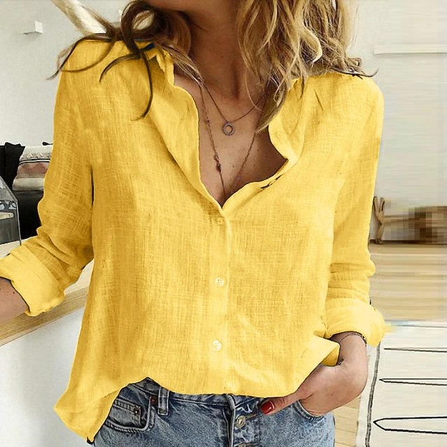 Damen Langarm Bluse mit Knöpfen Elegantes Design - Eveloria