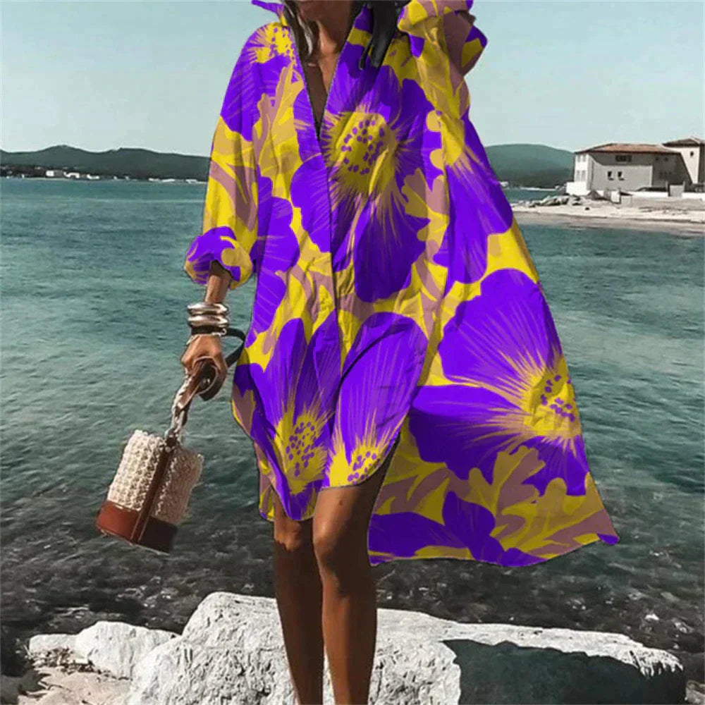 Eveloria Damen Strandkleid Elegant Leicht Sommerfarben